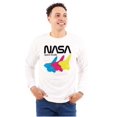 thumbnail image 1 of Retro NASA Worm Logo Space Shuttle Unisex Plus Size Long Sleeve Shirt Brisco Brands 2X, 1 of 5