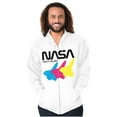 thumbnail image 1 of Retro NASA Worm Logo Space Shuttle Unisex Plus Size Zip Hoodie Brisco Brands 2X, 1 of 5