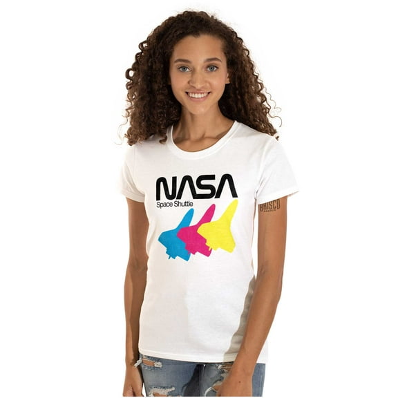 Retro NASA Worm Logo Space Shuttle Women's Plus Size Shirt Brisco Brands 3X