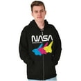 thumbnail image 1 of Retro NASA Worm Logo Space Shuttle Zip Up Hoodie Men's Women's Brisco Brands S, 1 of 6