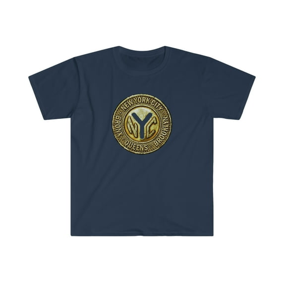 Retro NYC Subway Token graphic coin Unisex Softstyle T-Shirt