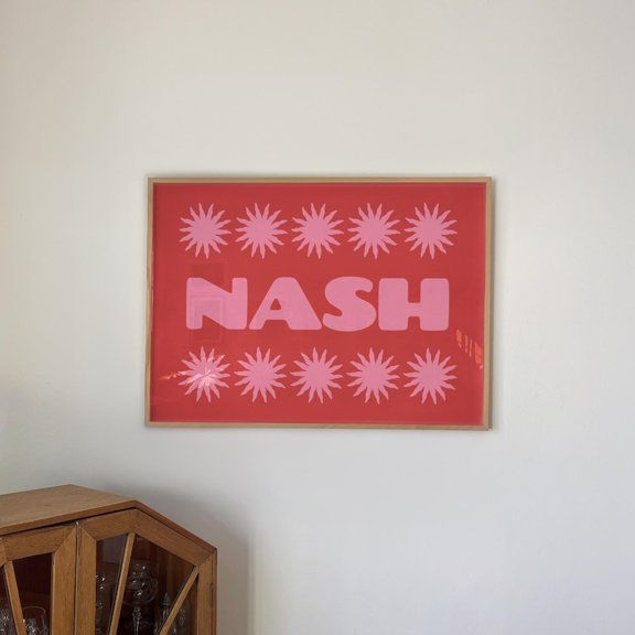 Retro Nashville Typography Print: Bold Tn Wall Art UNFRAMED PAPER POSTER, Home Decor, Vintage Gift, Living Room Dercor