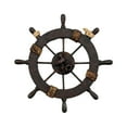 thumbnail image 1 of Retro Nautical Boat Steering Wall Decor Handcraft Wooden Ship Wheel Wall Hanging Decor Ship Rudder Shaped for Wall Boat Weddings Ornament 28cm, 1 of 7