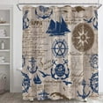 thumbnail image 1 of Retro Nautical Shower Curtain Sets,Navy Anchor Sailing Map Bathroom Curtains,Ocean Themed Bath Curtain,Waterproof Fabric with 12 Hooks 72x72Inches, 1 of 6