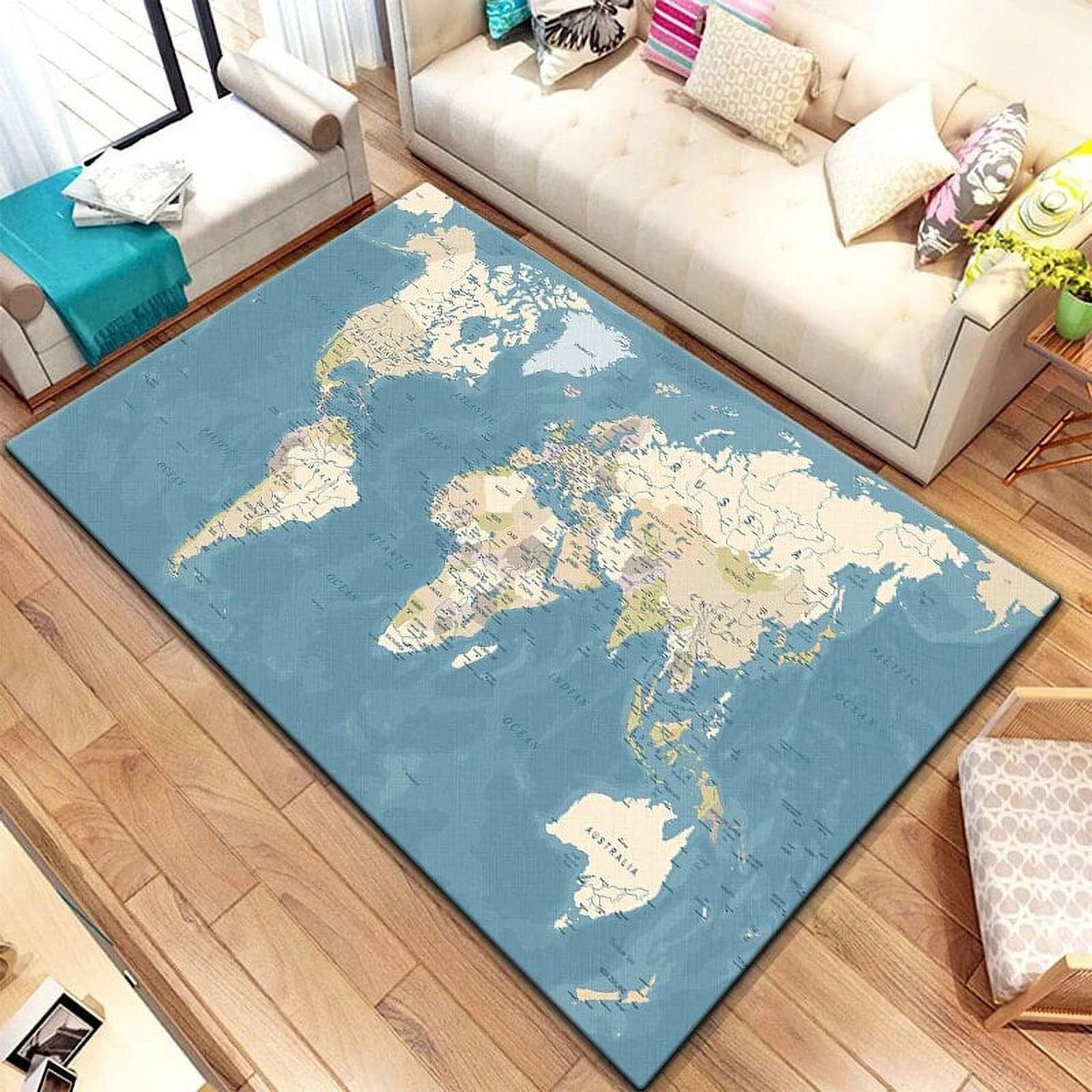 Wall Rug Maps Retro Navigation Map Pattern rative Square Rug Modern House Living Room ...