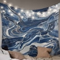 thumbnail image 1 of Retro Navy Blue White Large Tapestry for Bedroom Wall Hanging Tapestry, Marble Abstract Art Ceiling Backdrop Tapestries Poster Blanket Wall Decor for Teens Room Living Room Dorm 86" x 104", 1 of 8