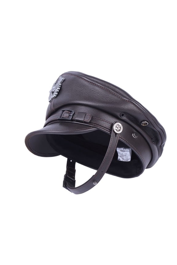 Retro Navy Peaked Sailor Cap German Caps For Men Male Genuine Leather Grey Flat Top Hats European Chapeau ,Classic Vintage