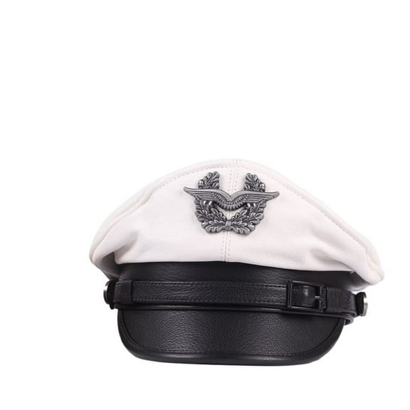 Retro Navy Peaked Sailor Cap German Caps For Men Male Genuine Leather Grey Flat Top Hats European Chapeau ,Durable Quality