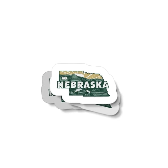 Retro Nebraska Waterproof Sticker