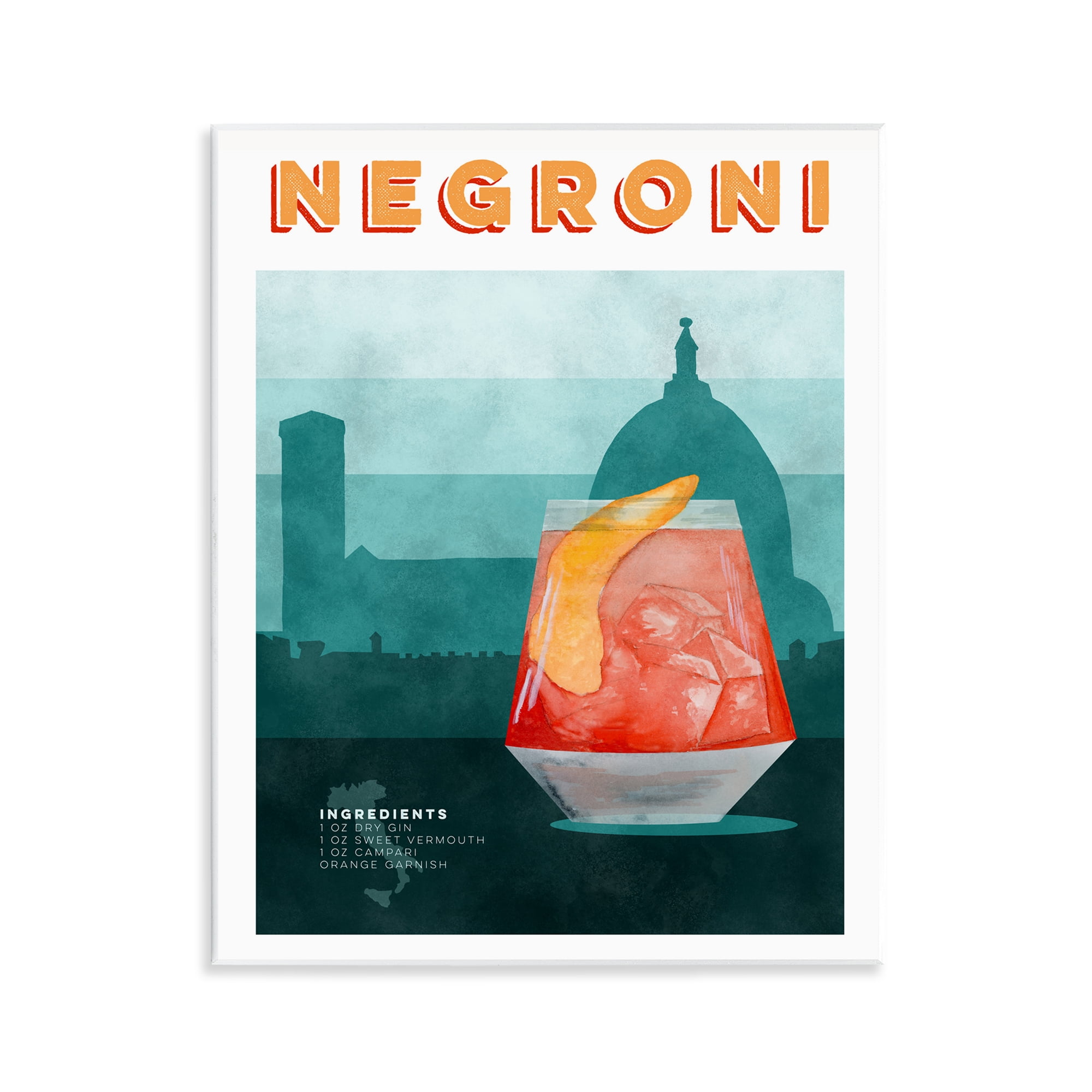 Retro Negroni & Architecture Wall Plaque Art, design by Brett Blumenthal