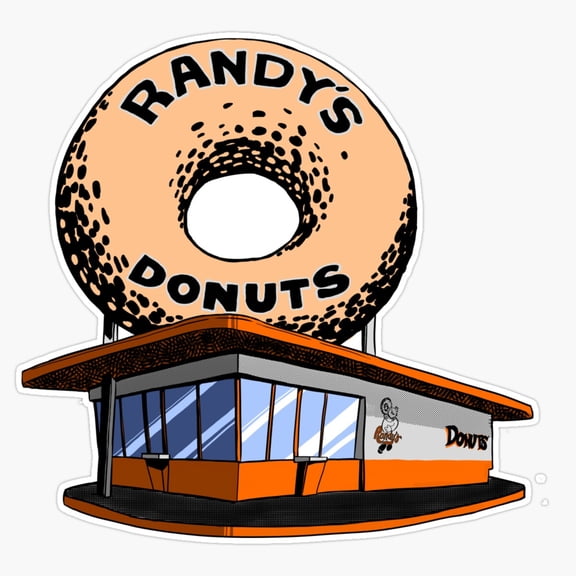Retro Neighborhood Donut Shop Coffee Hot Glazed Doughnut Bakery Icon Decal For Car Window Sticker