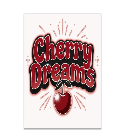 Retro Neon Cherry Art Print - Retro Decor - 13x19 Poster Print
