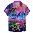 thumbnail image 1 of Retro Neon Color Horse Hawaiian Shirts For Men Kentucky Derby Outfits Mens Hawaiian Shirts Short Sleeve Button Down Shirt Men, 1 of 7