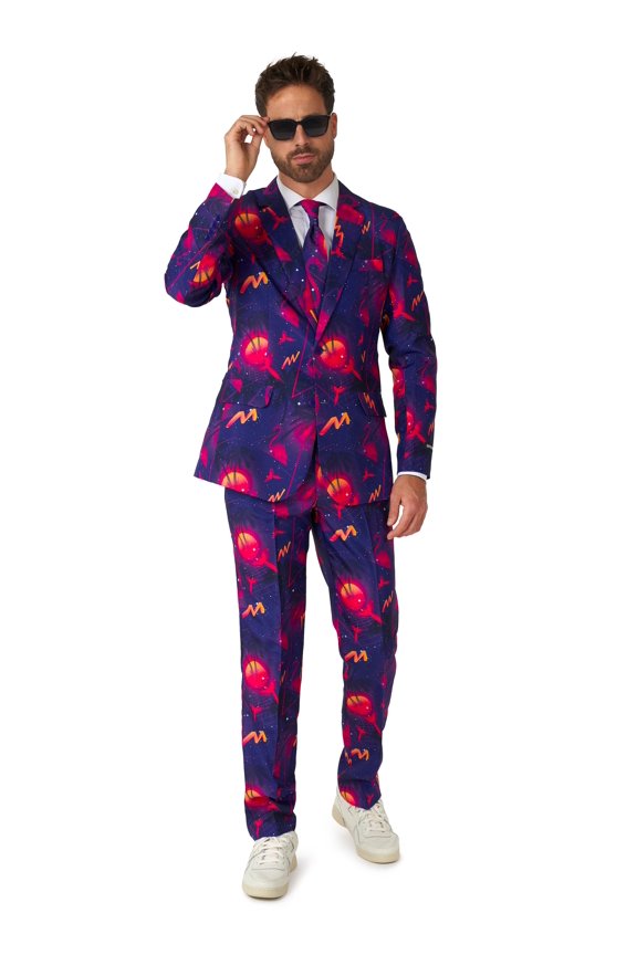 Men's Suits Retro Neon Navy - XXL Purple