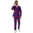 thumbnail image 1 of Suitmeister Men's Suits Retro Neon Navy - XXL Purple, 1 of 6