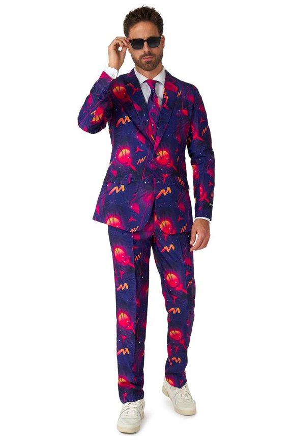 Men's Suits Retro Neon Navy - XXL Purple