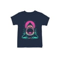 thumbnail image 1 of Retro Neon Shark Attack Design Youth's T-shirt, 1 of 3