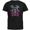 thumbnail image 1 of Retro Neon Sign Van Life Bus Mens Soft T Shirt Black MD, 1 of 1