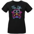 thumbnail image 1 of Retro Neon Sign Van Life Bus Womens T Shirt Black SM, 1 of 1