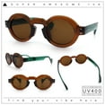 thumbnail image 1 of Retro Nerdy Hipster Round Thick Horn Rim Plastic Keyhole Sunglasses Brown Green - Brown, 1 of 8