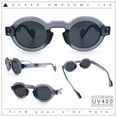 thumbnail image 1 of Retro Nerdy Hipster Round Thick Horn Rim Plastic Keyhole Sunglasses Slate - Black, 1 of 8