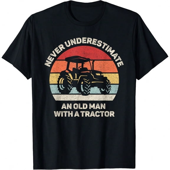 Retro Never Underestimate An Old Man With A Tractor T-Shirt.JPG
