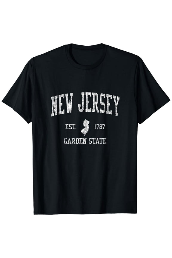 Retro New Jersey NJ T Shirt Vintage Sports Tee Design