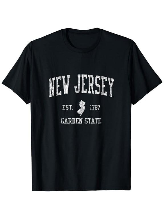 Retro New Jersey NJ T Shirt Vintage Sports Tee Design