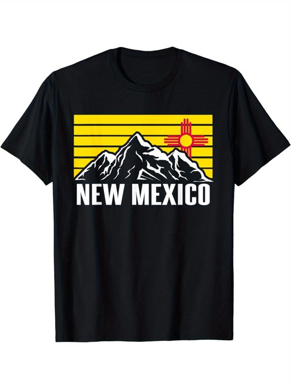 Retro New Mexico T-Shirt Vintage Zia Sun Symbol Mountain Graphic Tee Southwest Souvenir Apparel for Men and Women