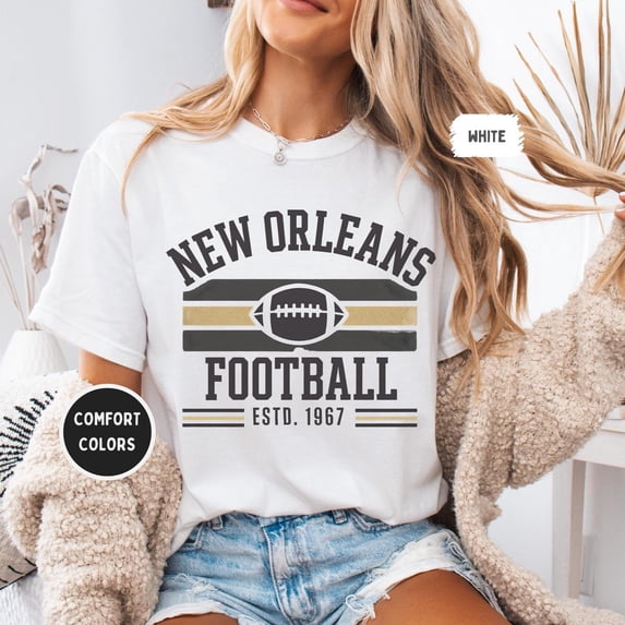 Retro New Orleans Football Distressed Fan T-Shirt Size S-5XL