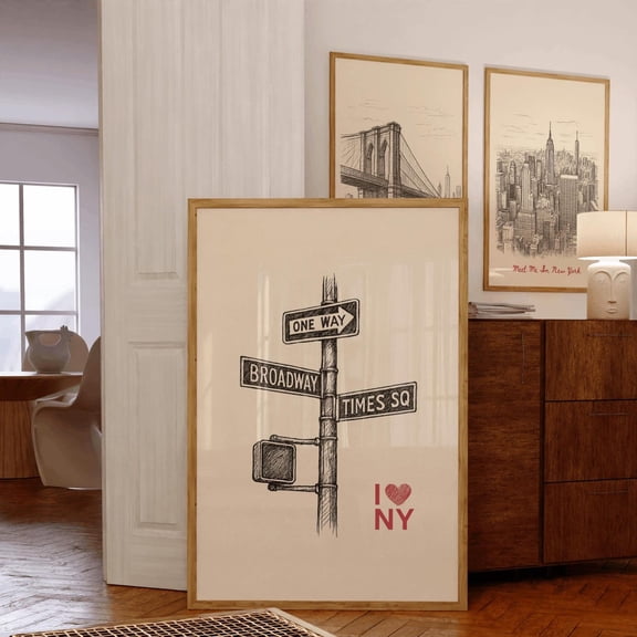 Retro New York City Print , Trendy Wall Art, Nyc Travel Poster, Art, S, Dorm Decor, Apartment Aesthetic Home Decor #120, Unframed Poster Size 24x36