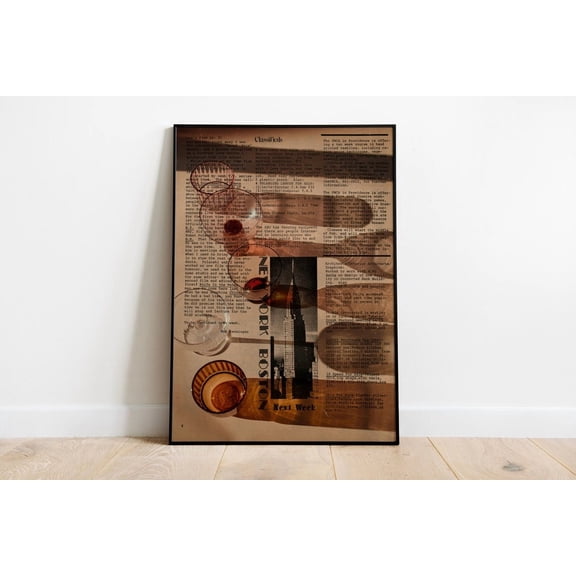 Retro Newspaper Poster, Unframed Paper Poster 8x10in
