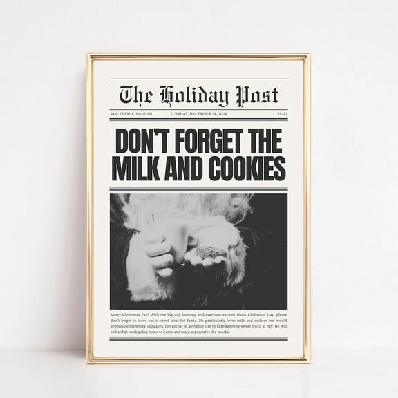 Retro Noel Newspaper Print, Vintage Noel Decor, Noel Print, Noel Print Wall Art, Print UNFRAMED PAPER POSTER, Home Decor, Vintage Gift, Living Room Dercor