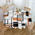 thumbnail image 1 of Retro Nordic Geometric Abstract Orange Waterproof Tablecloth Table Decoration Wedding Home Kitchen Dining Room Round Table Cover, 1 of 5