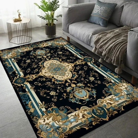 Retro Nordic carpets for living room High-end Gorgeous Rugs Decoration Bedroom Rug Anti-slip Washable Floor Covering Mats tapete