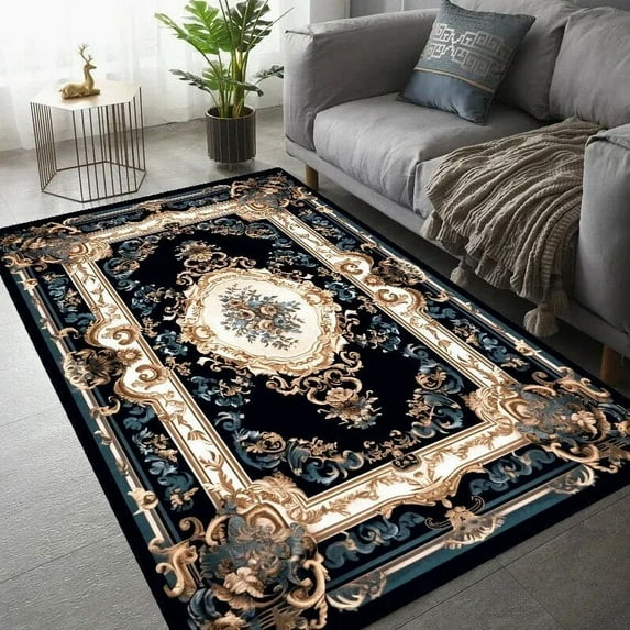 Retro Nordic carpets for living room High-end Gorgeous Rugs Decoration Bedroom Rug Anti-slip Washable Floor Covering Mats tapete