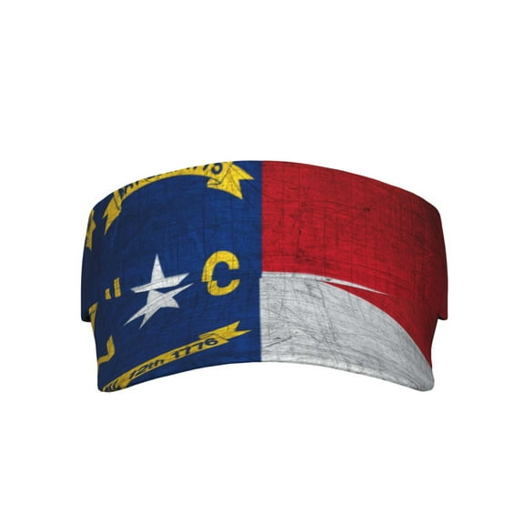 Retro North-Carolina Flag Sports Sun Visor Hats Adjustable Sun Visor Caps For Women And Men