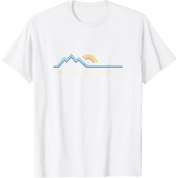 Retro North Carolina NC T Shirt Vintage Mountains Tee T-Shirt100% cotton