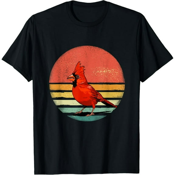 Retro Northern Cardinal Bird Shirt Animal Bird Lover Birder T-Shirt