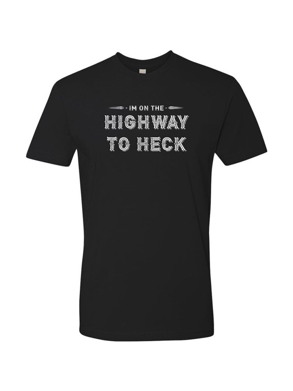 Retro Novelty T Shirt new 60's 70's Highway To Heck Funny Biker