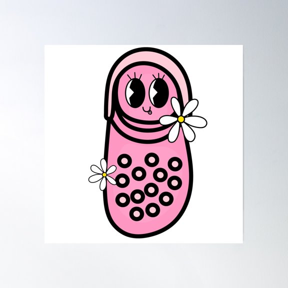 Retro Nurse Pink And Blue/ Daisy Poster Wall Art, Modern Wall Decor, 16x16 UNFRAMED