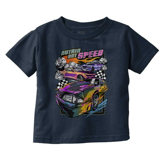 Retro Nuthin but Speed Racecar Sport Toddler Boy Girl T Shirt Infant Toddler Brisco Brands 4T