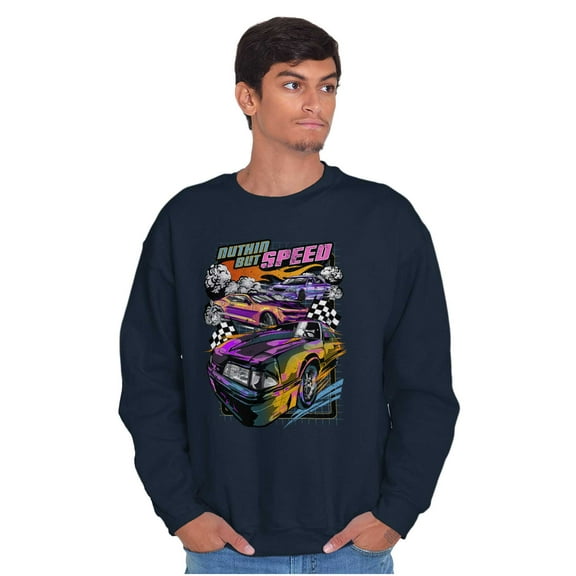 Retro Nuthin but Speed Racecar Sport Unisex Plus Fleece Graphic Sweatshirt Brisco Brands 2X