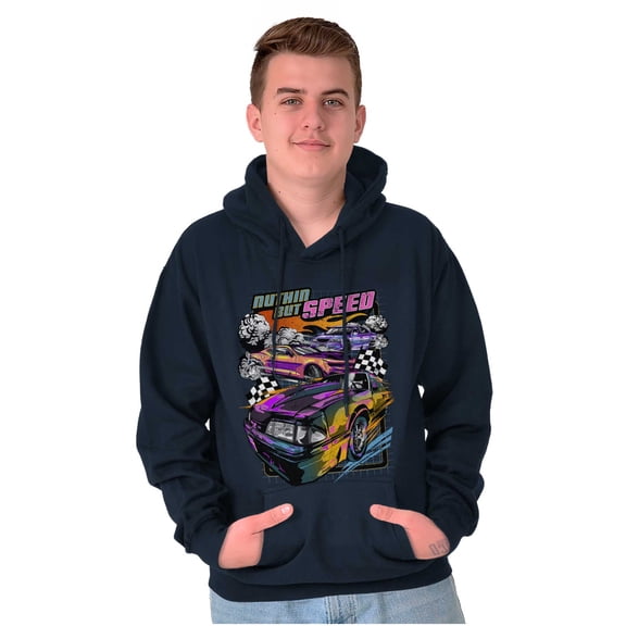 Retro Nuthin but Speed Racecar Sport Unisex Plus Fleece Graphic Hoodie Brisco Brands 2X