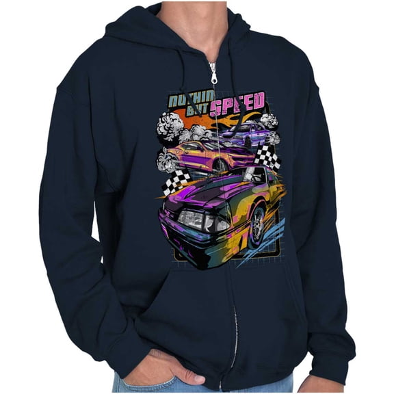 Retro Nuthin but Speed Racecar Sport Zip Up Hoodie Men's Women's Brisco Brands M