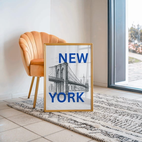 Retro Nyc Travel Poster, New York City Wall Art Home Decor #169, Unframed Canvas Size 8x12