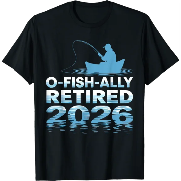 Retro O-Fish-Ally Retired 2026 Fisherman Fishing Retirement T-Shirt