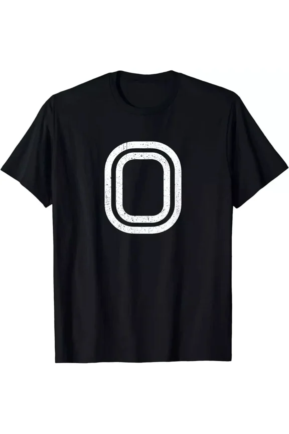 Retro O Letter Distressed Graphic Initial Monogram Alphabet Style Unisex T-Shirt, S-5XL