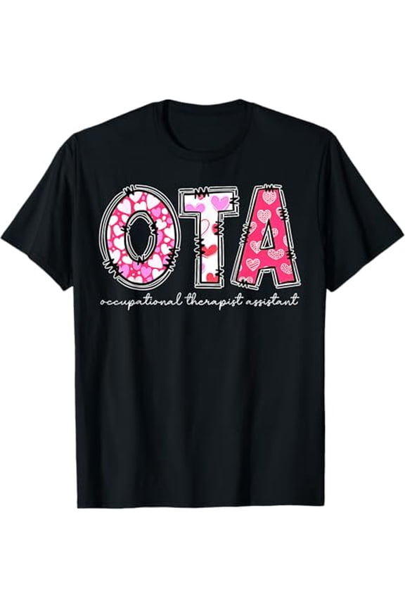 Retro OTA Occupational Therapy Assistant OT Valentine's Day T-Shirt