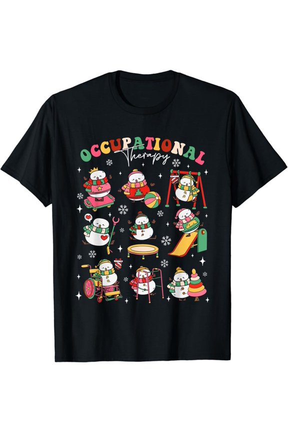 Retro Occupational Therapy Snowman OT OTA Women T-Shirt Tshirt All Size S-5XL